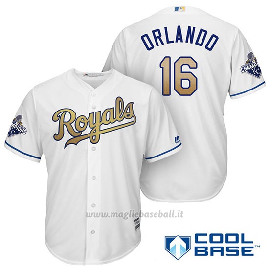 Maglia Baseball Uomo Kansas City Royals Campione 16 Paulo Orlando Coolbase Ors